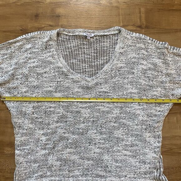 SPLENDID S Women’s Oversized Sweater Gray White Chunky Open Knit Boxy Beachy USA - Picture 12 of 16